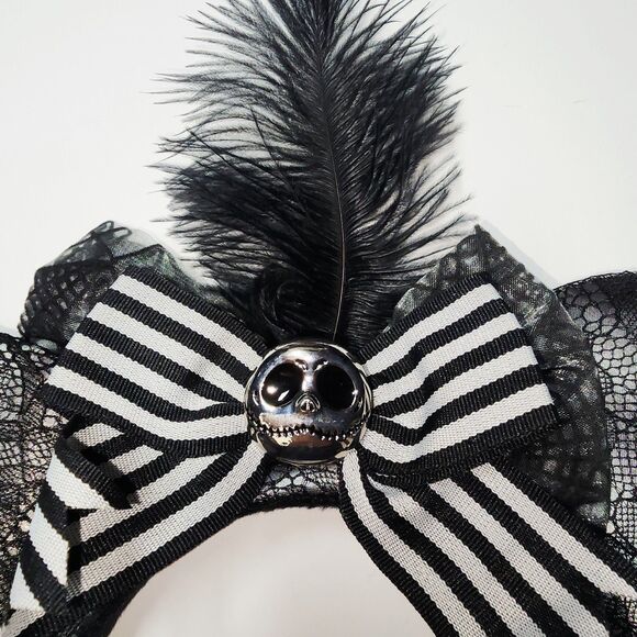 Disney Parks Minnie Mouse Ears Jack Nightmare Before Christmas Headband Lace HTF main image 8